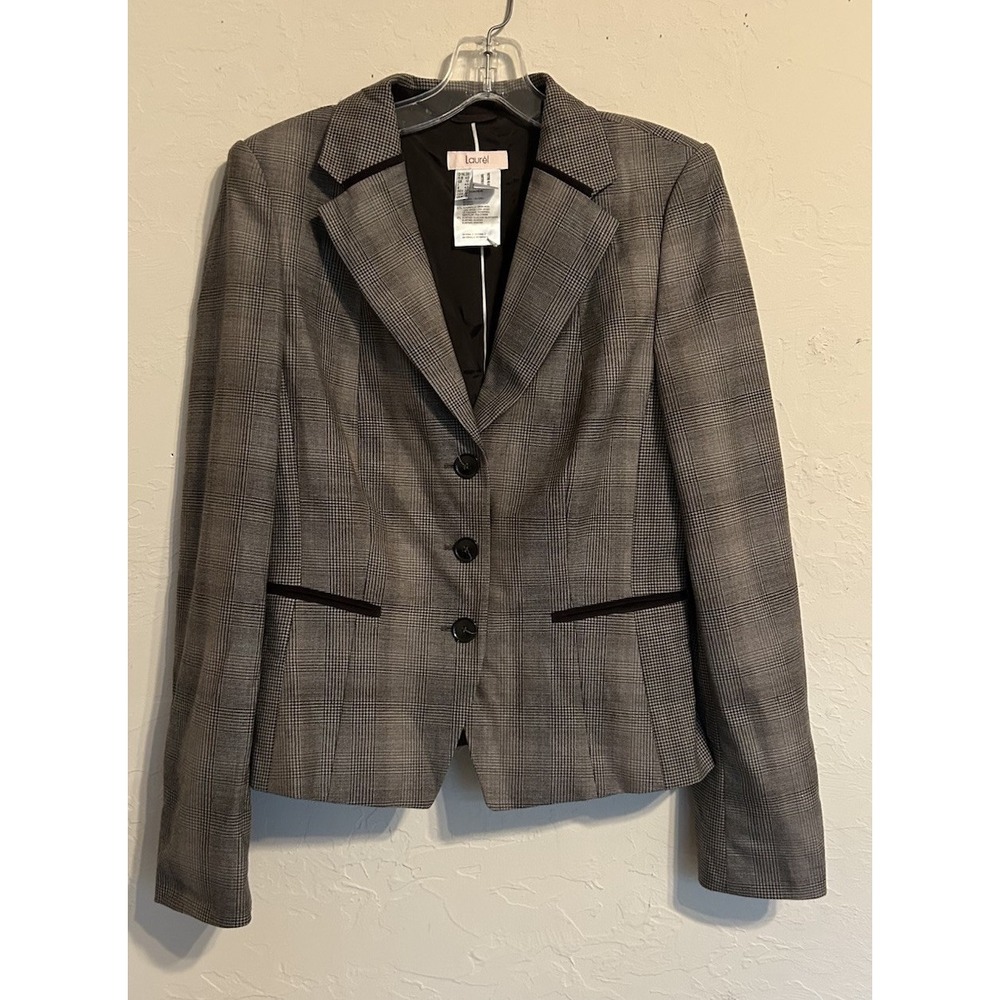 Laurèl Escada Wool Tweed Blazer 8 Preppy Old Money Equestrian Designer Academia
